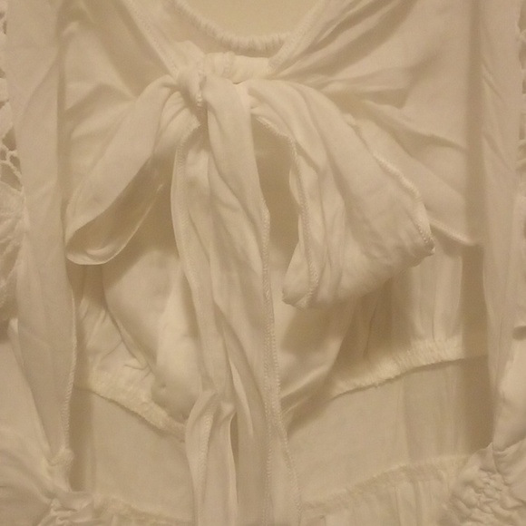 NWT - Summer Tie Back Lace Sleeves Ruffle A-Line Casual Layer Hem Mini Dress - Picture 14 of 14